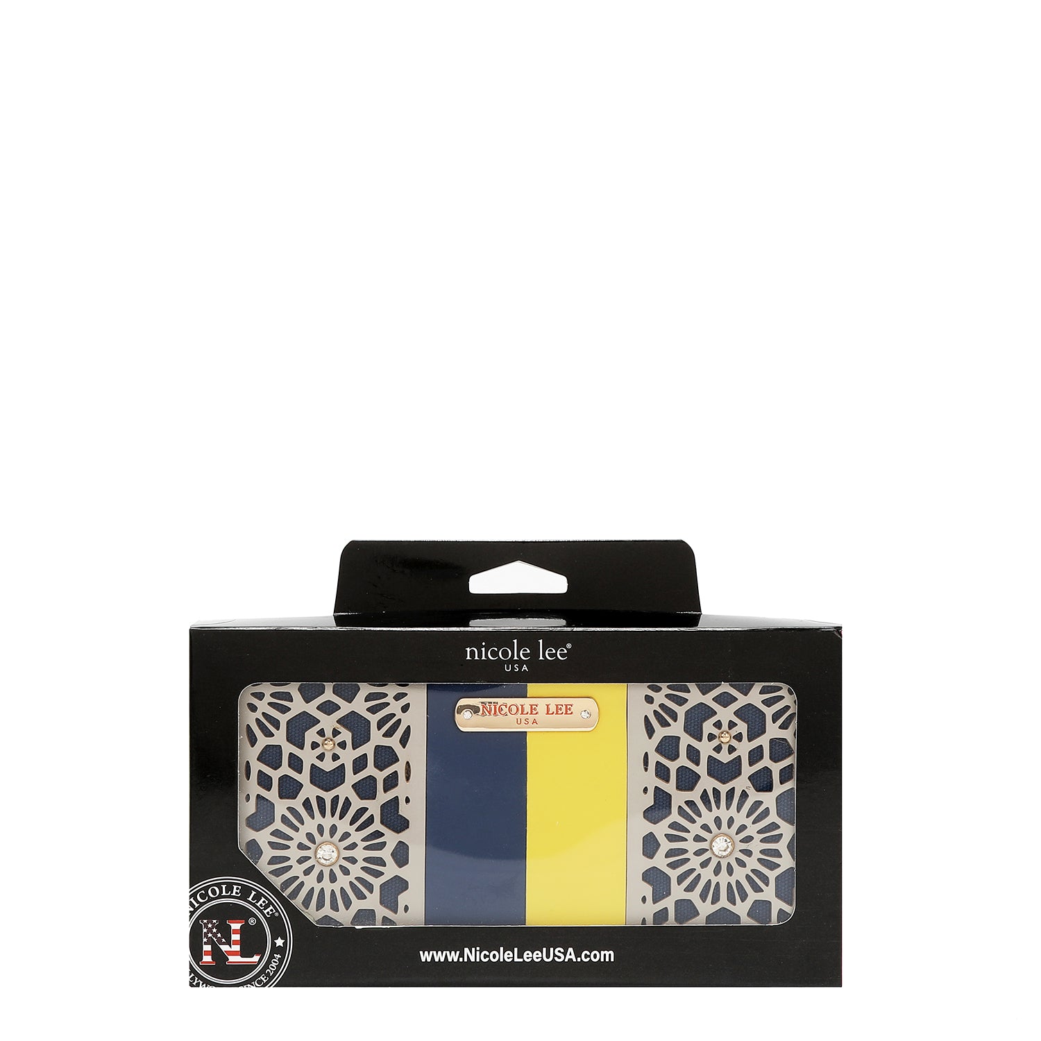 CARTERA CON RECORTE GEOMÉTRICO (GRIS)