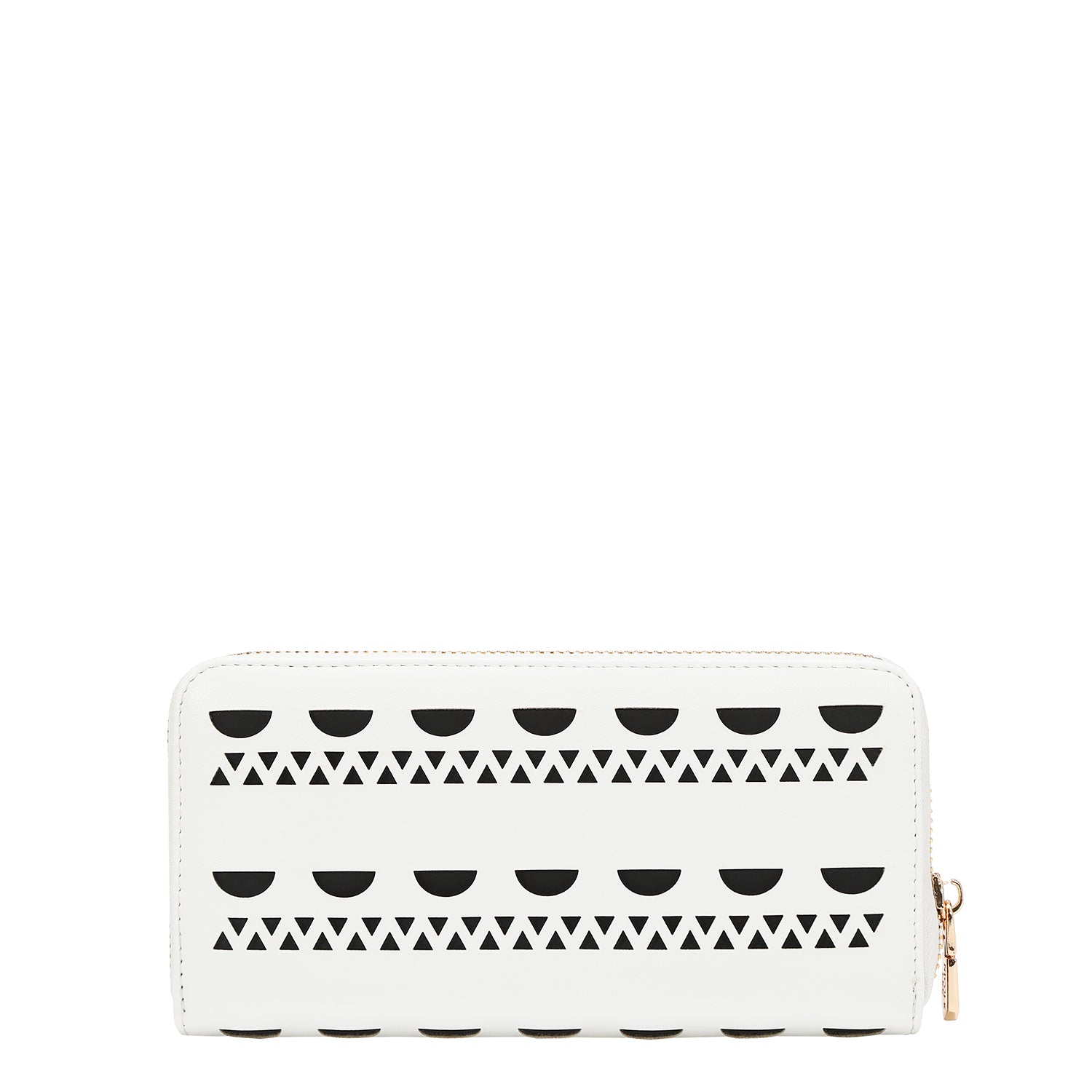 CARTERA CON TACHUELAS PLATEADAS (BLANCO)