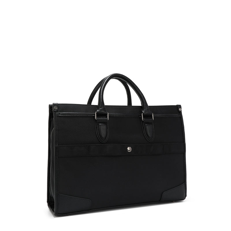 BLACK BRIEFCASE WITH POCKETS FOR MEN