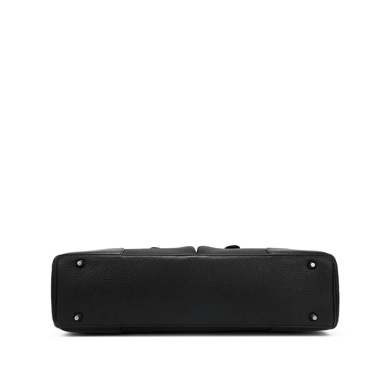 BLACK BRIEFCASE WITH POCKETS FOR MEN