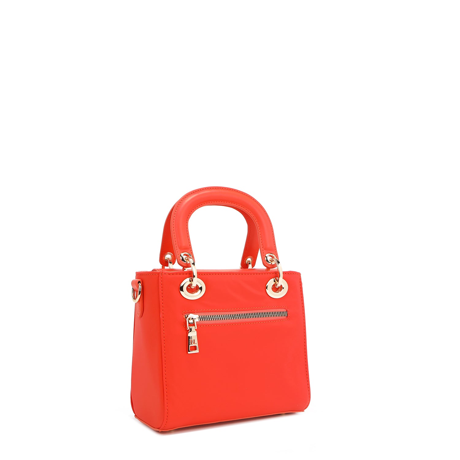 BOLSO DE MANO CON PARCHES DE COLORES (Naranja)