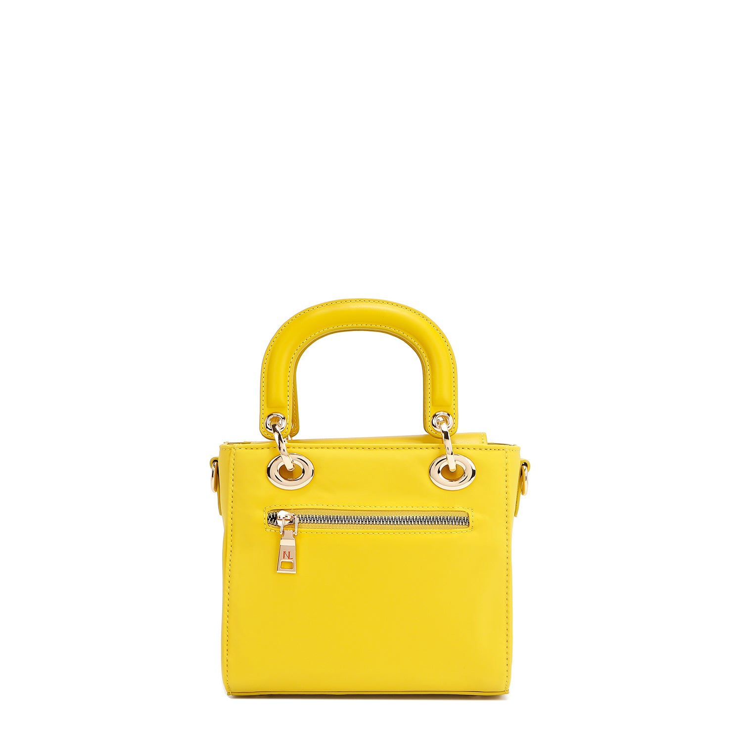 BOLSO DE MANO CON PARCHES DE COLORES (AMARILLO)