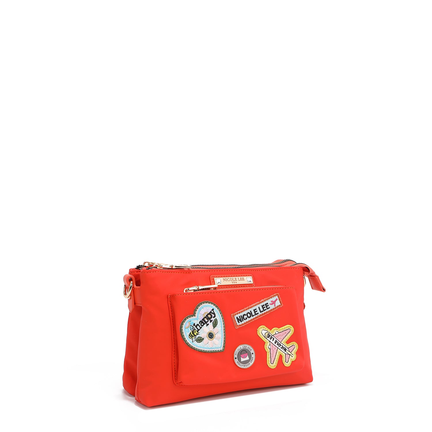 BOLSA CROSSBODY ACORDEÃO COM PATCHES COLORIDOS (Laranja)