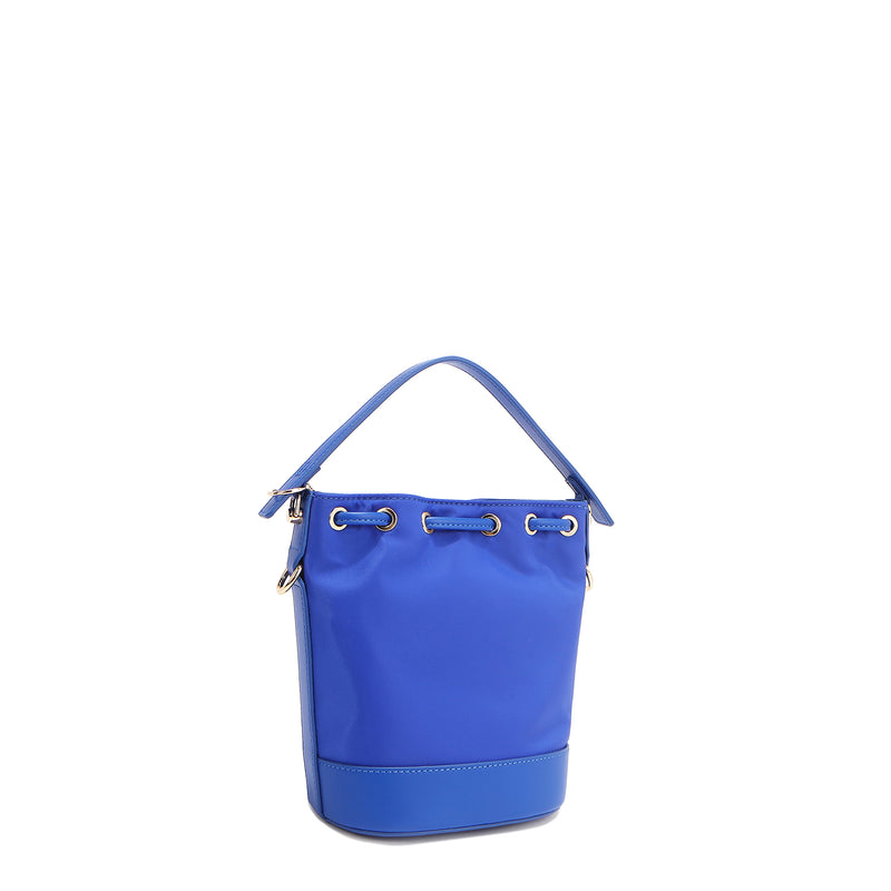 Cube bag with colored patches (blue)