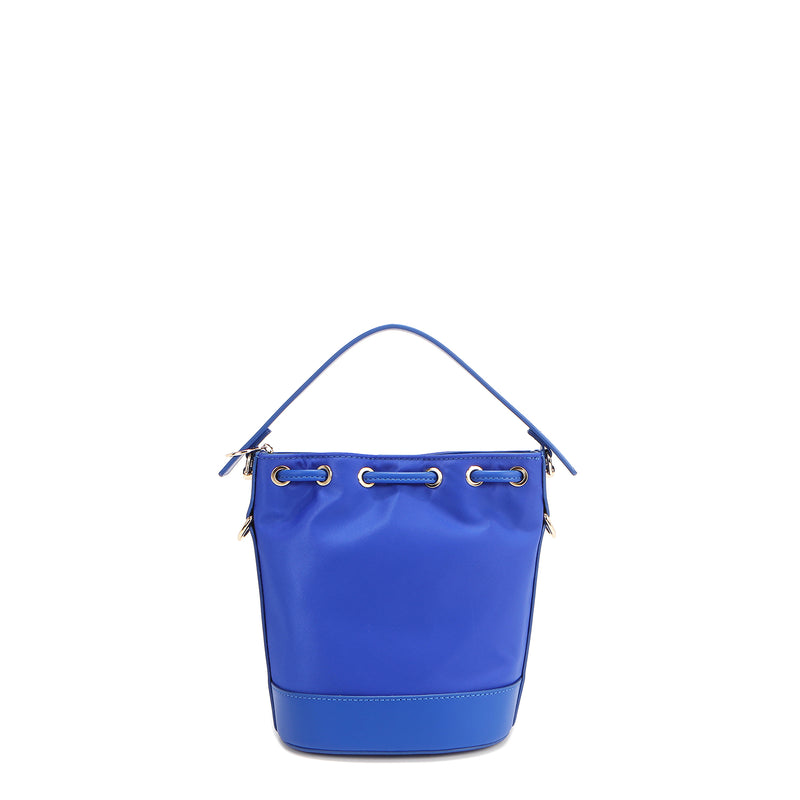 Cube bag with colored patches (blue)