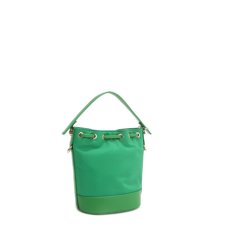 Cube bag with colored patches (green)