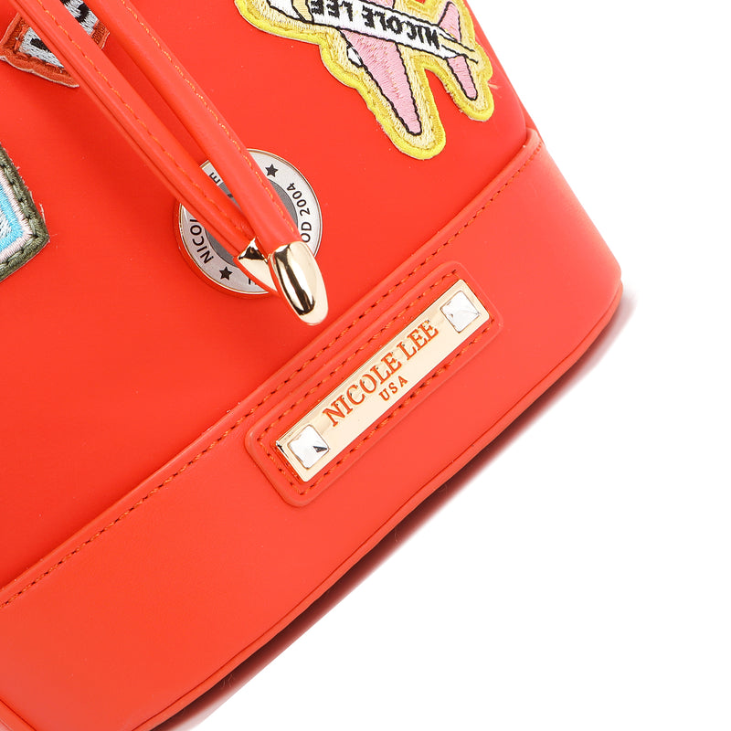 Cube bag with colored patches (orange)