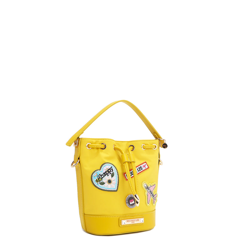 Cube bag with colored patches (yellow)