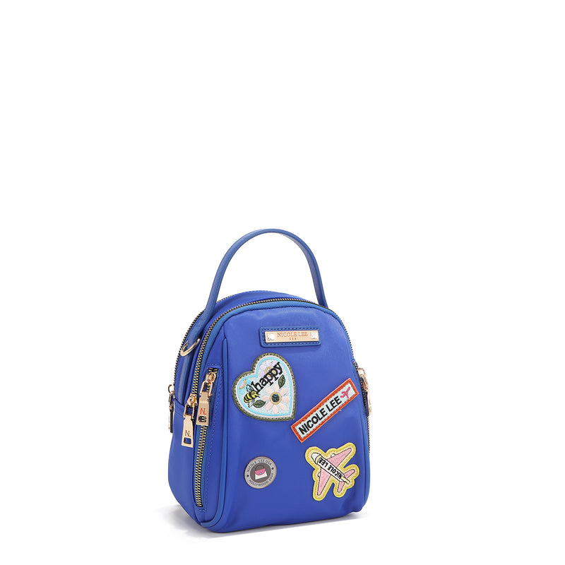 Multipurpose bag with colored patches (blue)