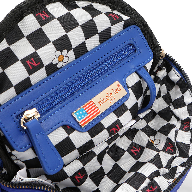 Multipurpose bag with colored patches (blue)