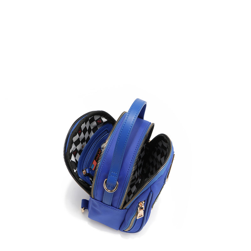 Multipurpose bag with colored patches (blue)