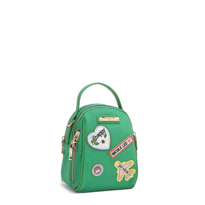 Multipurpose bag with colored patches (green)