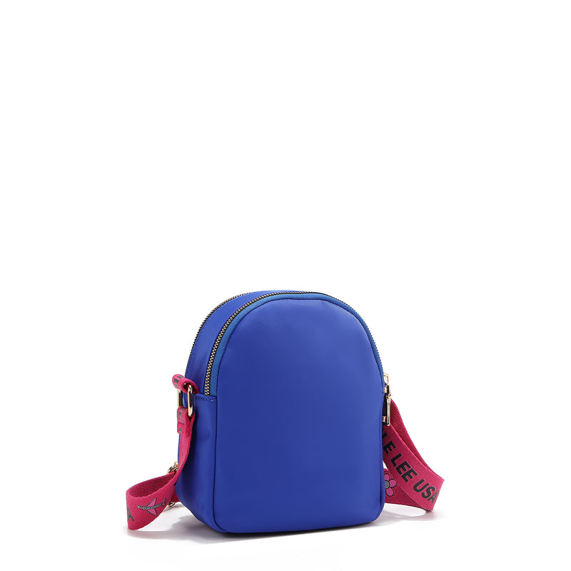 Cross bag with colored patches (blue)