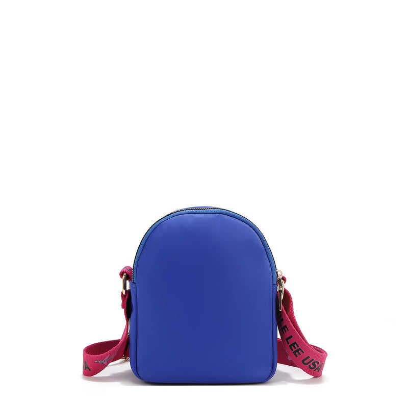 Cross bag with colored patches (blue)