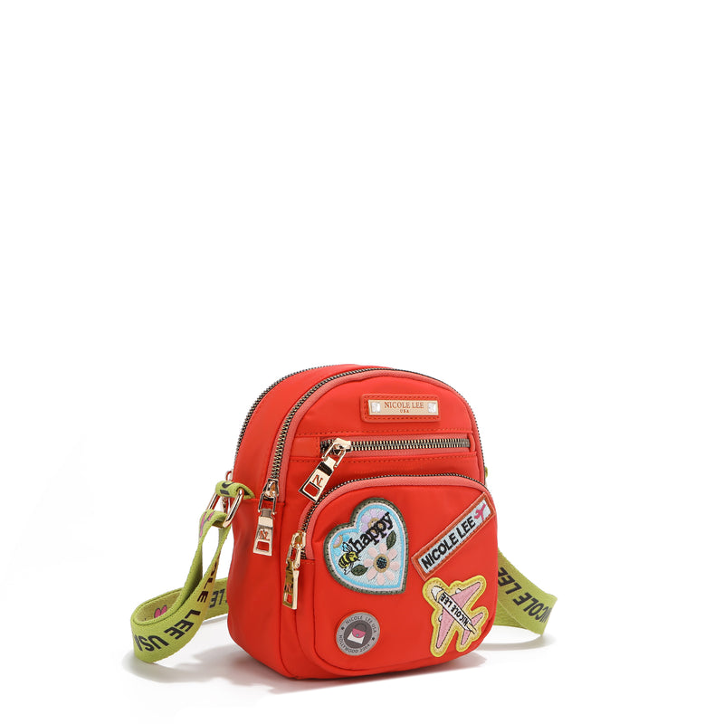 Cross bag with colored patches (orange)