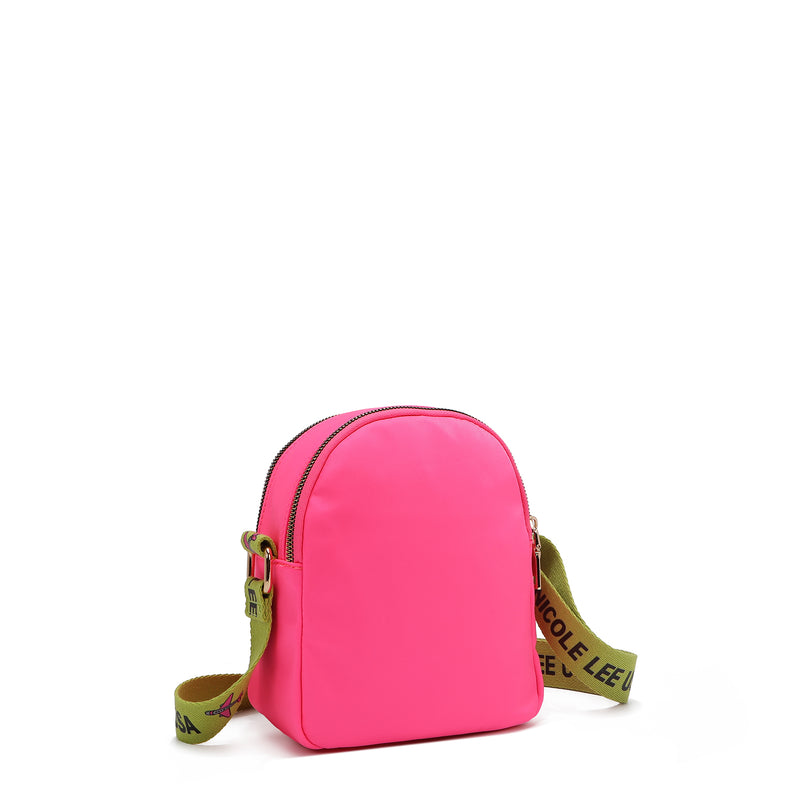 Cross bag with colored patches (pink)