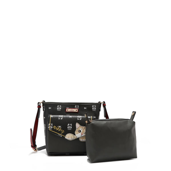 CROSSBODY BAG (<tc><tc><tc>Nikky</tc> Finds Meow</tc></tc>) BLACK