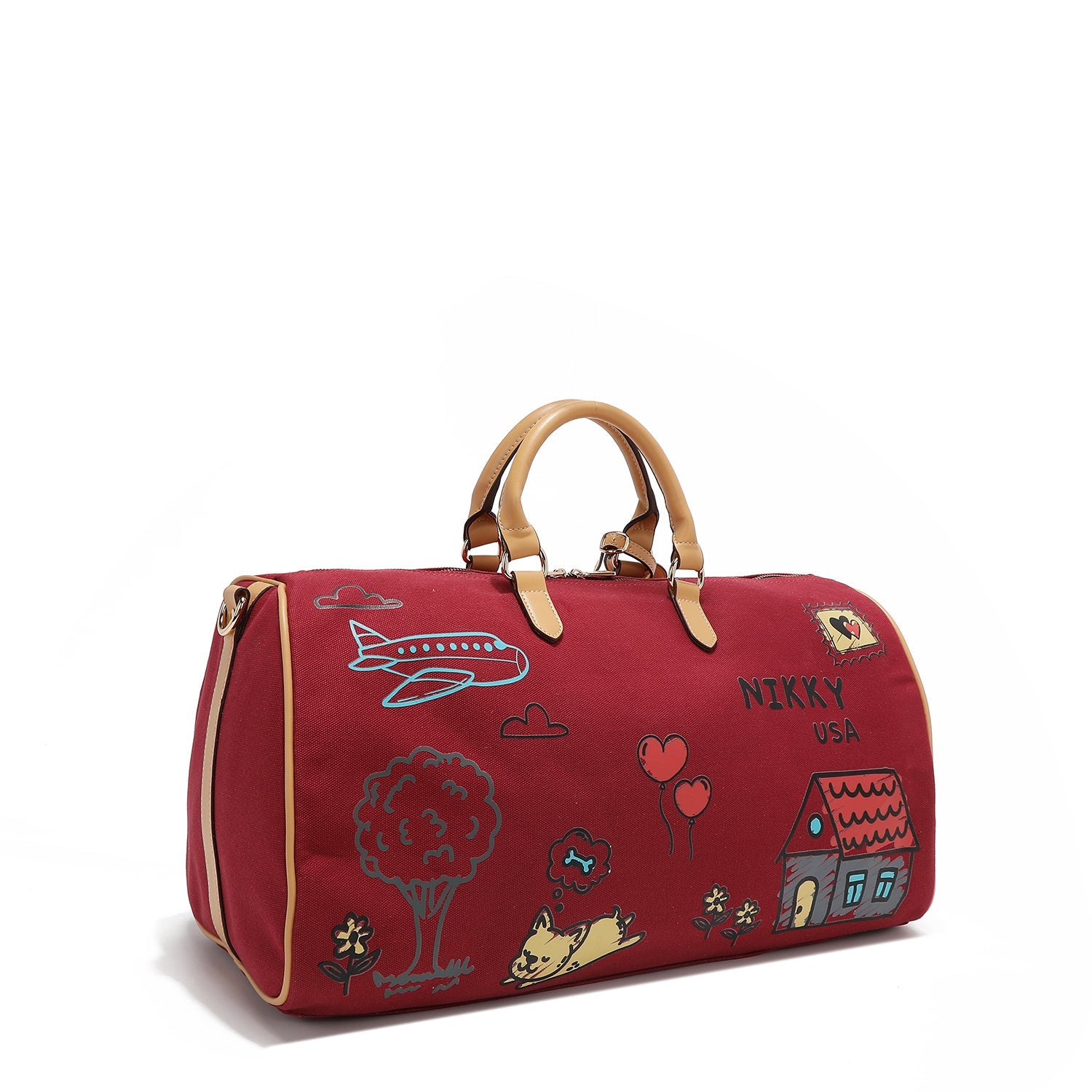 TURNTASCHE AUS CANVAS <tc>NIKKY</tc> (ROT)