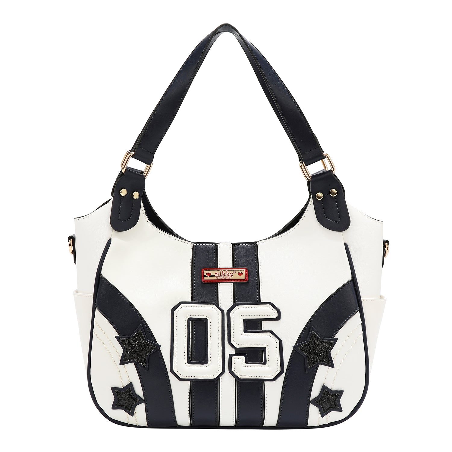 BOLSO HOBO VARSITY (BLANCO)