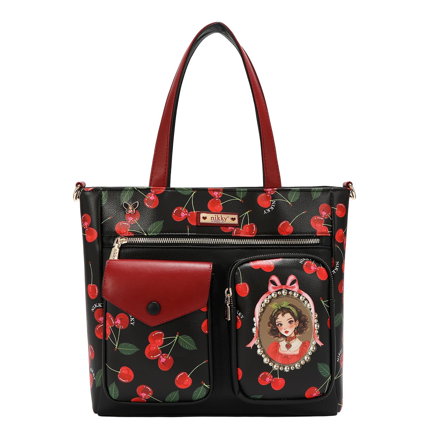 SAC À MAIN NK13115 (<tc>CHERRY LIPS</tc>-NOIR)