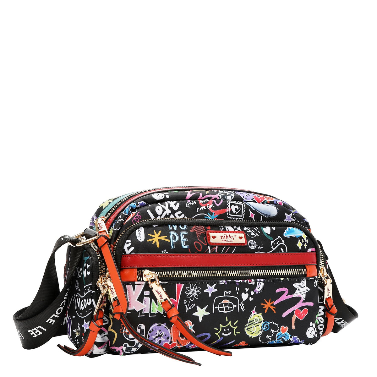BANDOLERA MULTIPLE COMPARTIMIENTO (JUST FOR FUN - NEGRO)