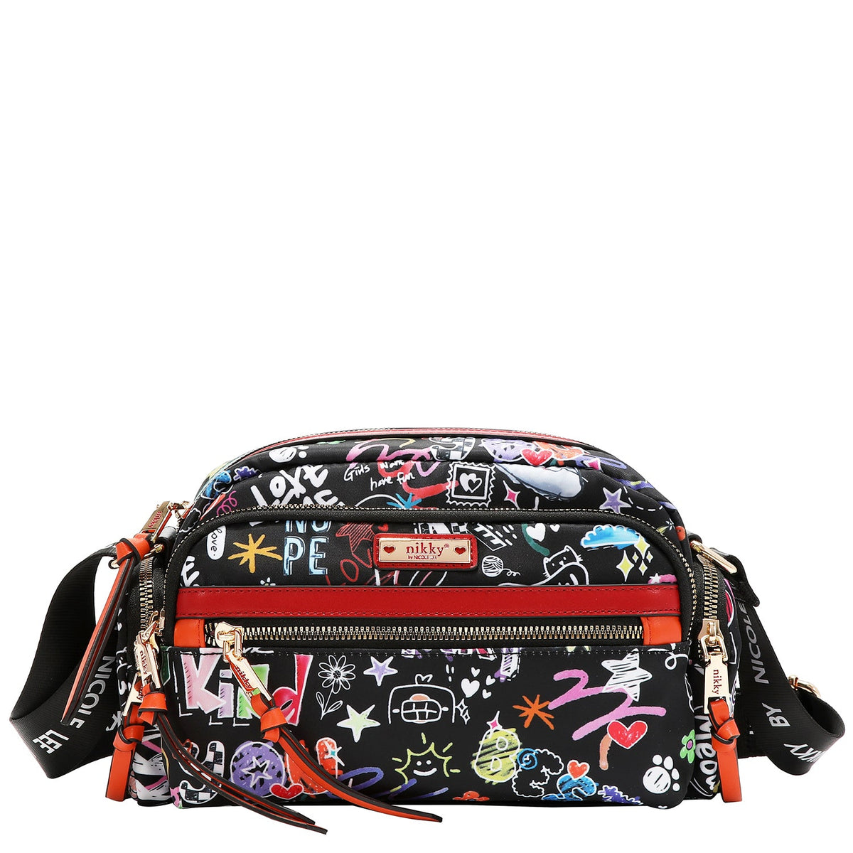 BANDOLERA MULTIPLE COMPARTIMIENTO (JUST FOR FUN - NEGRO)