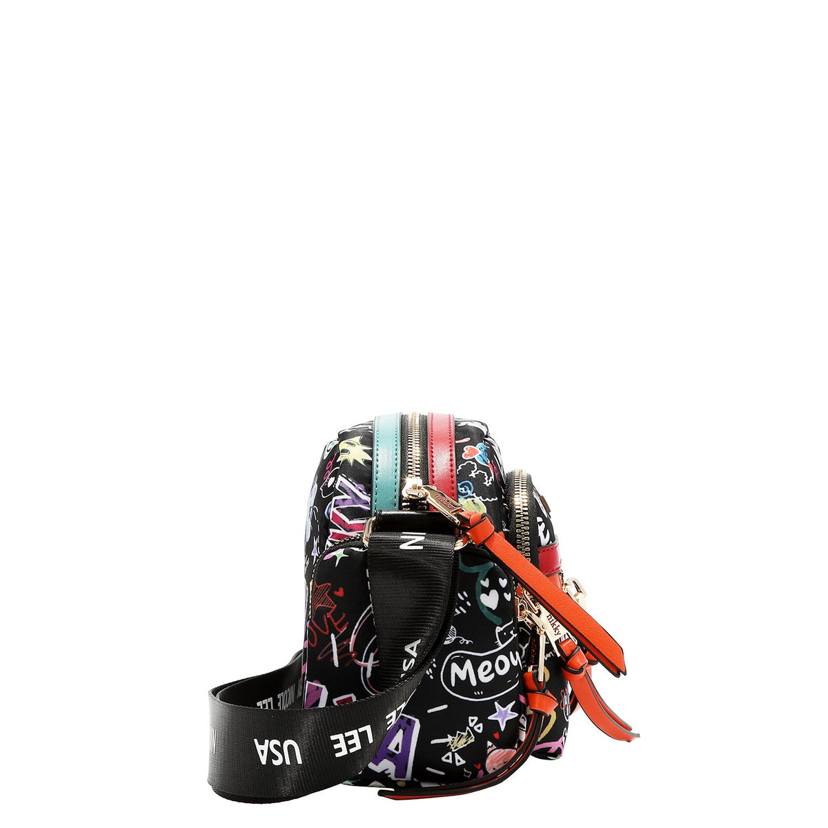 BANDOLERA MULTIPLE COMPARTIMIENTO (JUST FOR FUN - NEGRO)