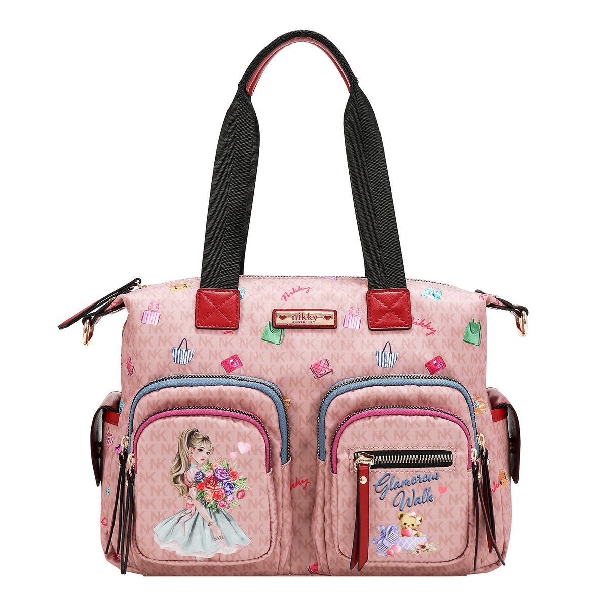BOLSO TOTE DE NYLON (GLAMOROUS WALK - ROSA)