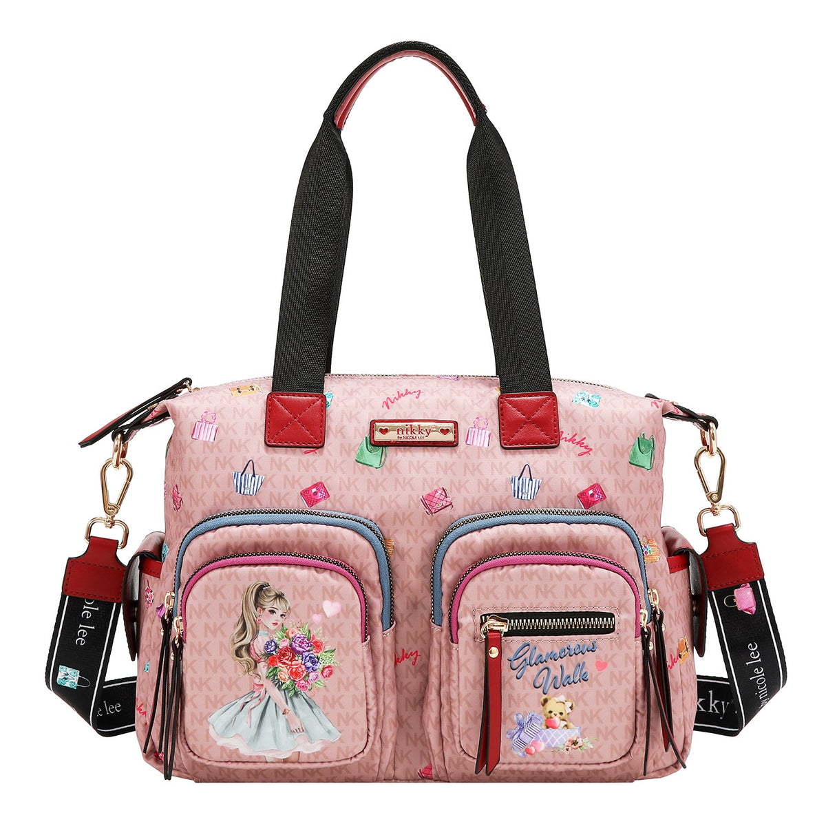 BOLSO TOTE DE NYLON (GLAMOROUS WALK - ROSA)
