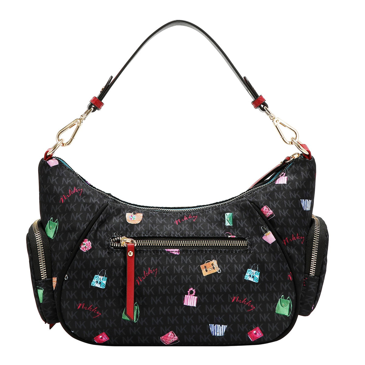 BOLSO DE HOMBRO DE NYLON (GLAMOROUS WALK - NEGRO)
