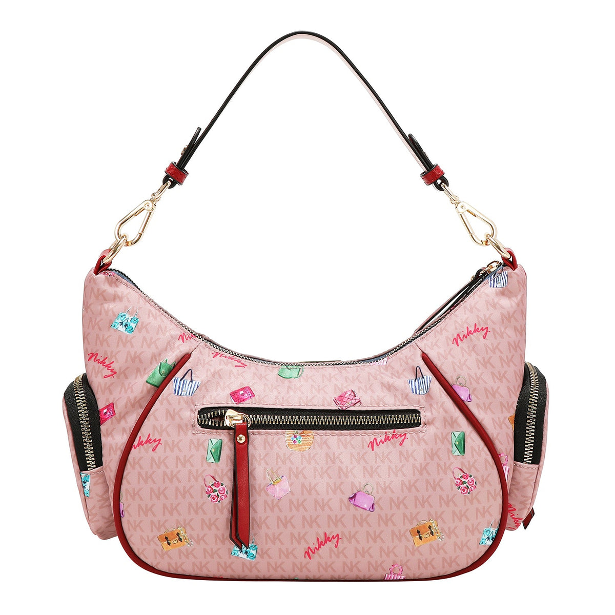 BOLSO DE HOMBRO DE NYLON (GLAMOROUS WALK - ROSA)