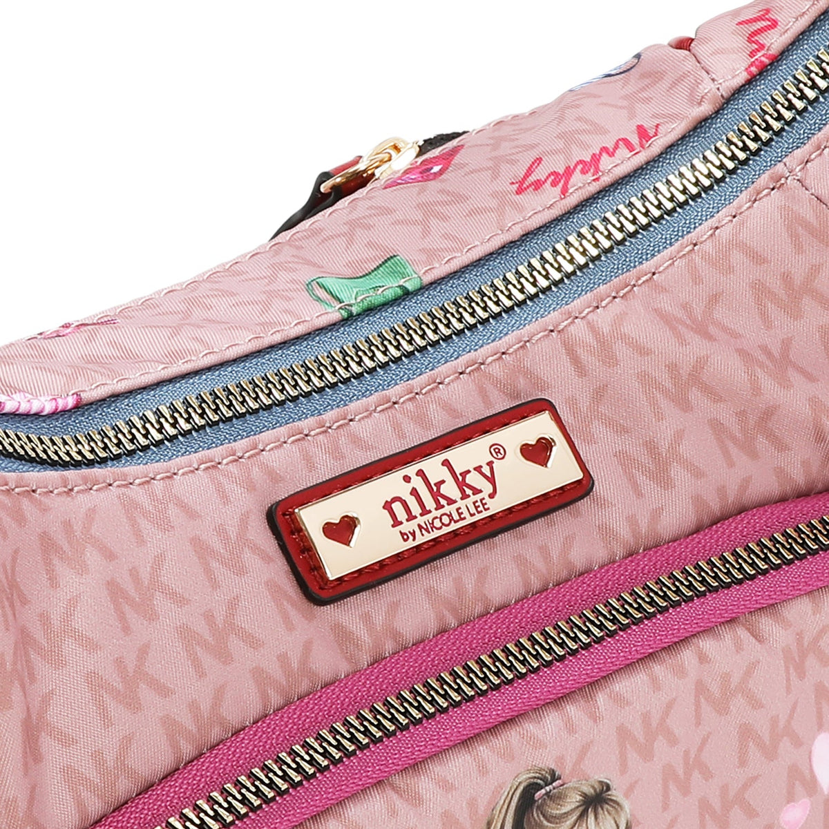 BOLSO DE HOMBRO DE NYLON (GLAMOROUS WALK - ROSA)