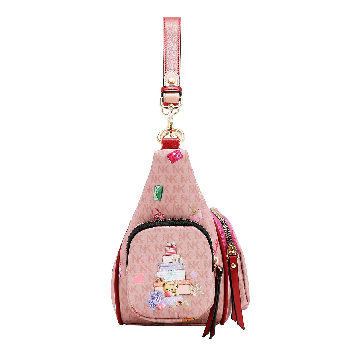 BOLSO DE HOMBRO DE NYLON (GLAMOROUS WALK - ROSA)