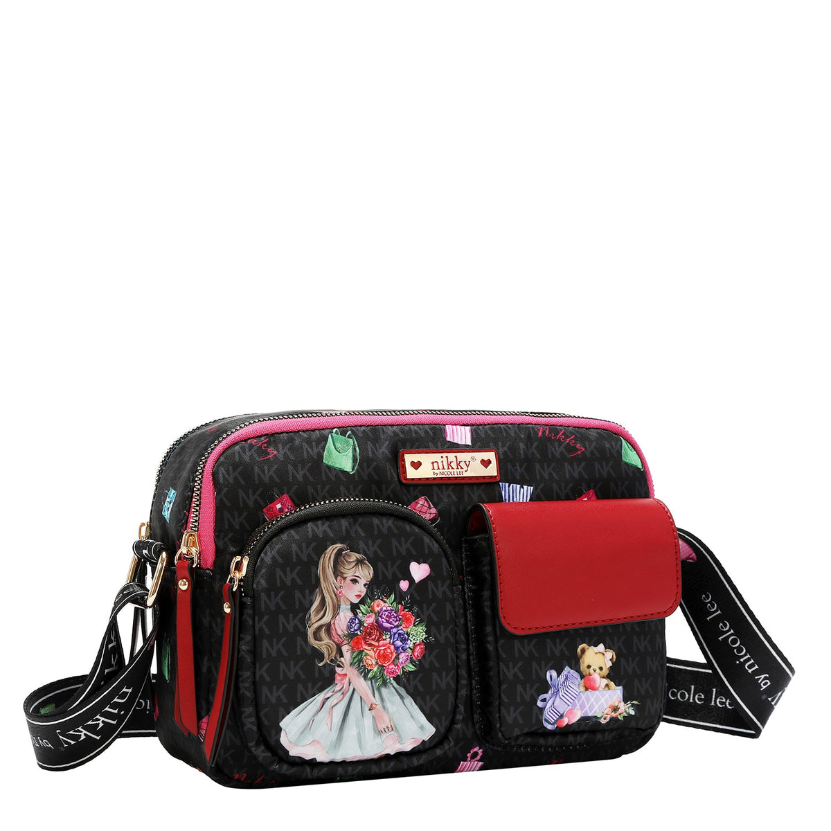BANDOLERA DE NYLON  (GLAMOROUS WALK - NEGRO)