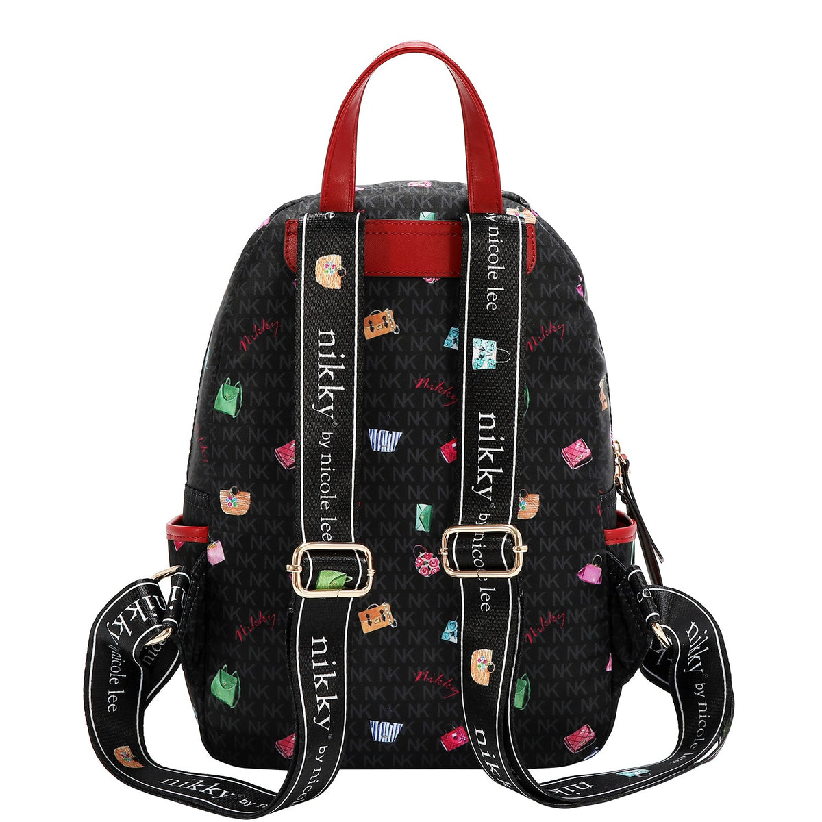 MOCHILA MEDIANA DE NYLON (GLAMOROUS WALK - NEGRO)