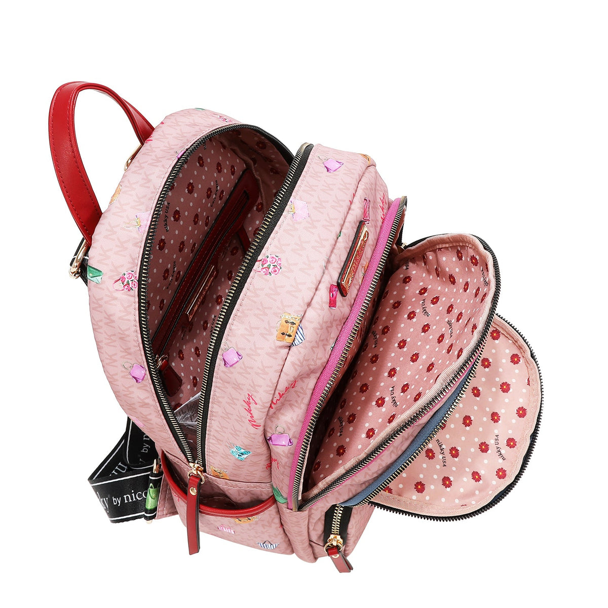 MOCHILA MEDIANA DE NYLON (GLAMOROUS WALK - ROSA)