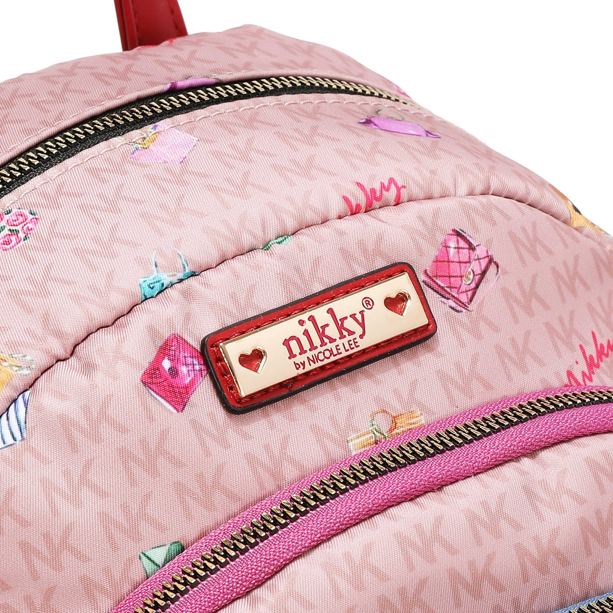 MOCHILA MEDIANA DE NYLON (GLAMOROUS WALK - ROSA)
