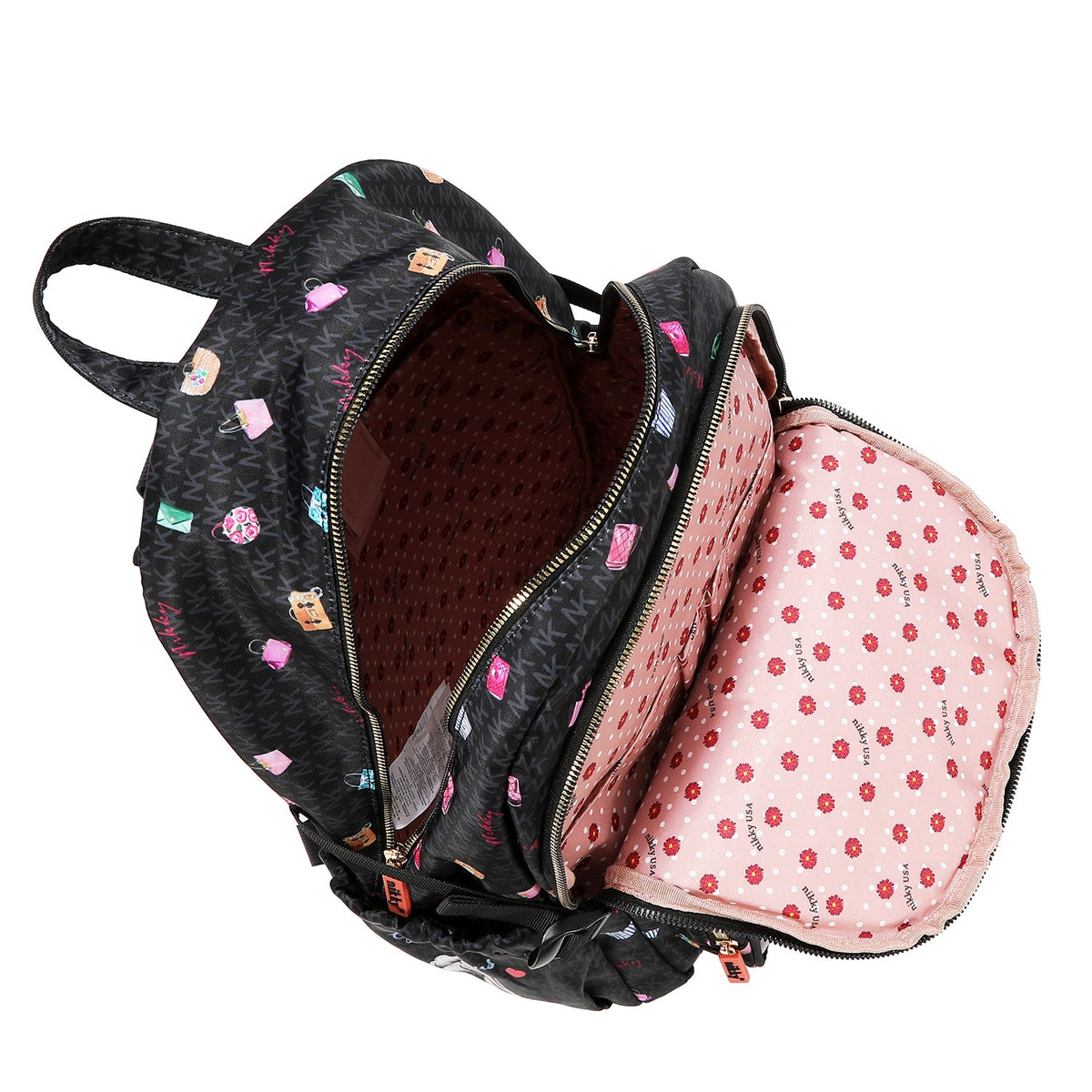 MOCHILA GRANDE DE NAILON (GLAMOROUS WALK-NEGRO)