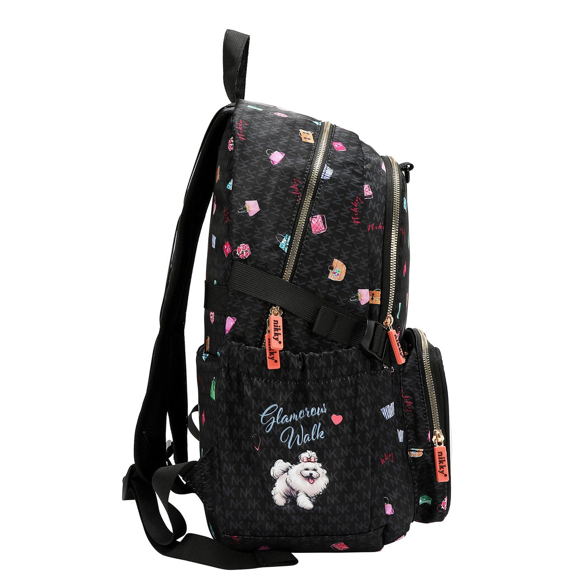 MOCHILA GRANDE DE NAILON (GLAMOROUS WALK-NEGRO)