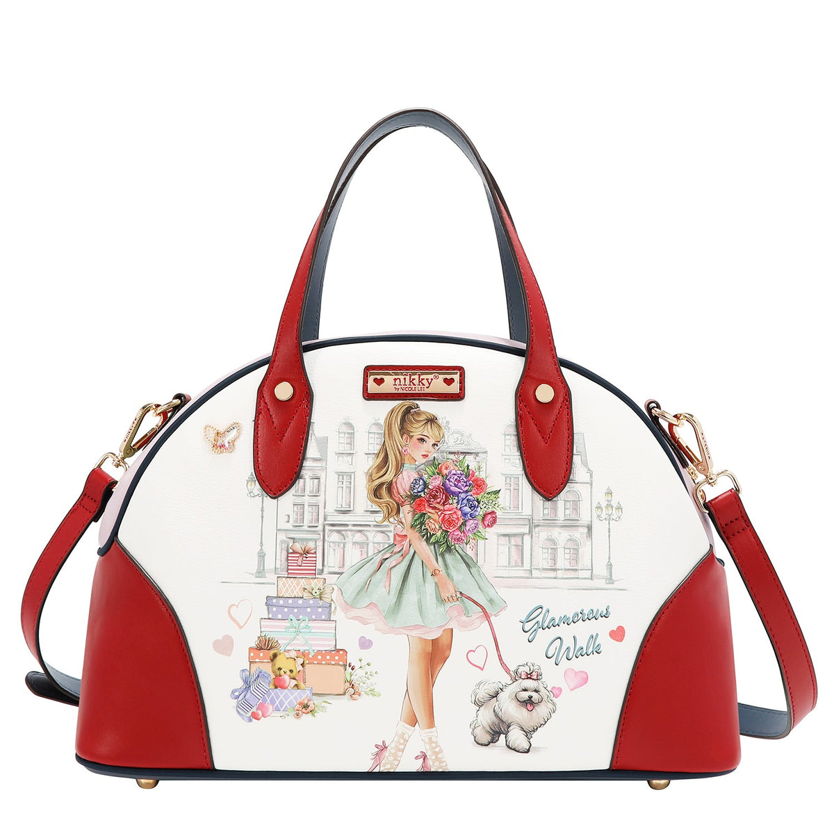 CONJUNTO DE 3 PIEZAS (BOLSO, MOCHILA, CARTERA) (GLAMOROUS WALK-WHITE)