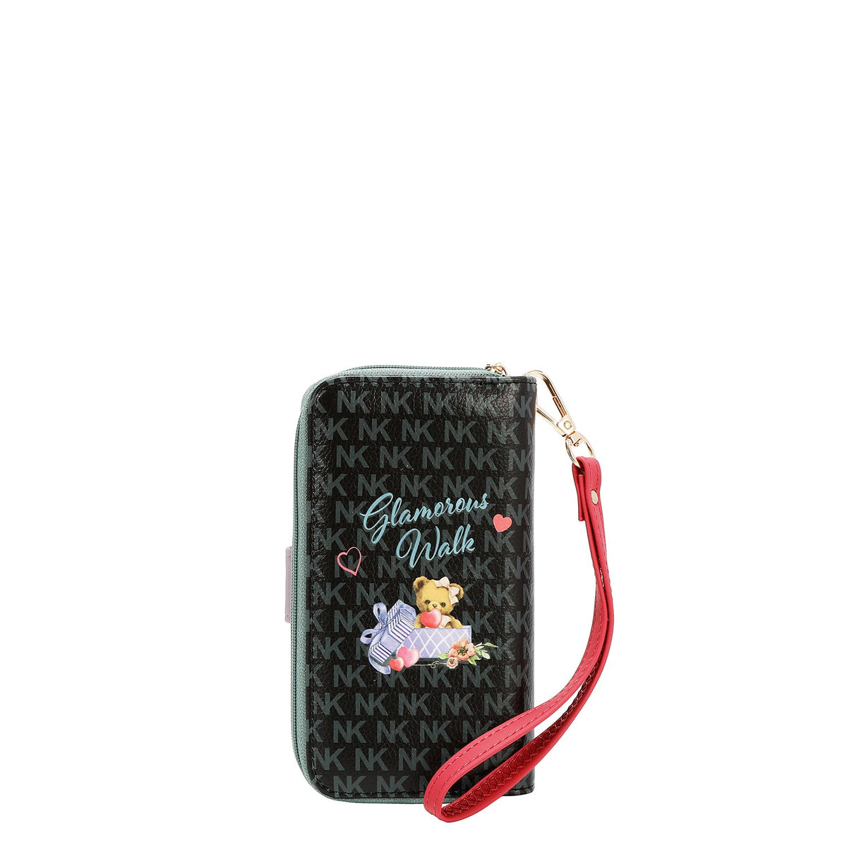 PORTA MOVIL CON CARTERA (GLAMOROUS WALK - NEGRO)
