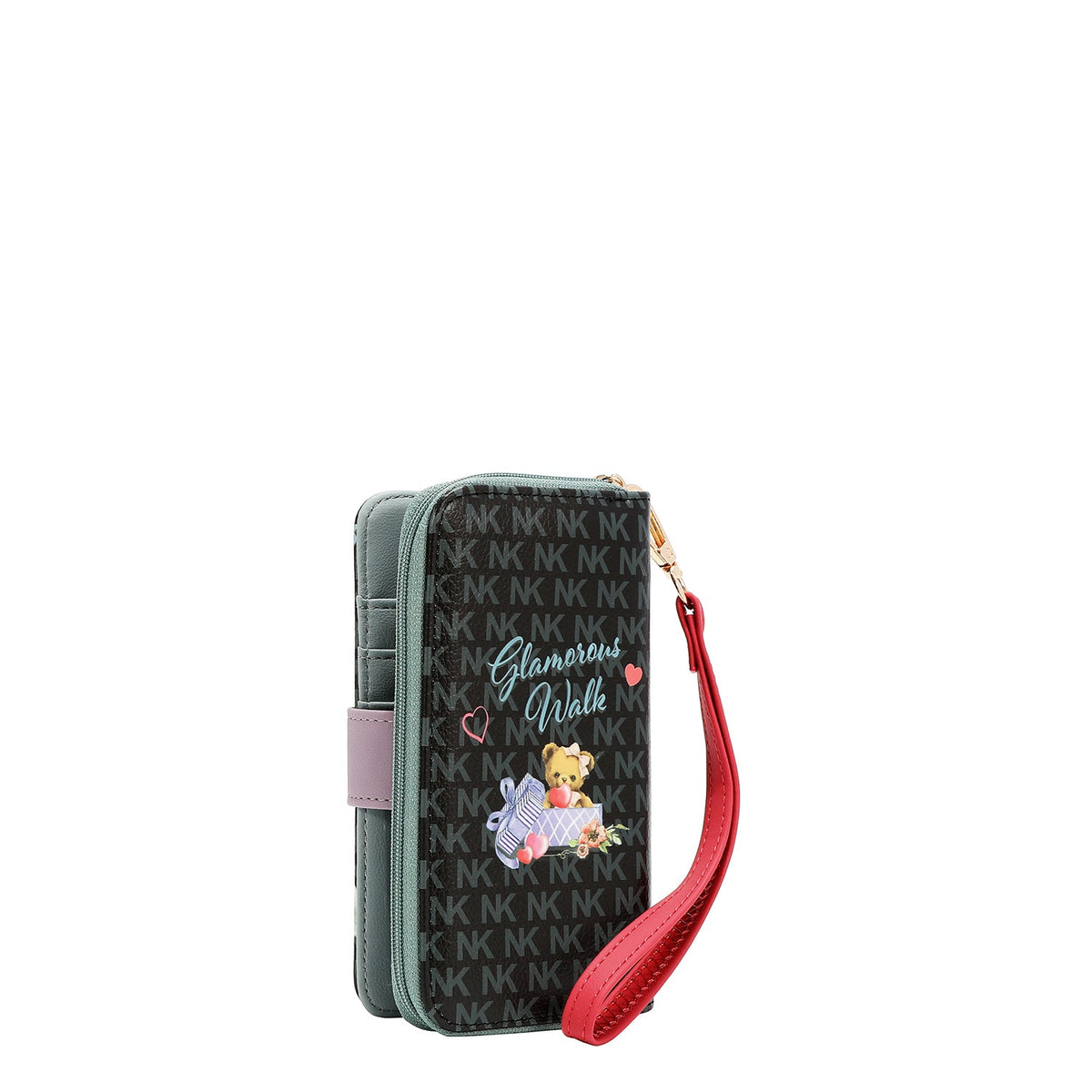 PORTA MOVIL CON CARTERA (GLAMOROUS WALK - NEGRO)