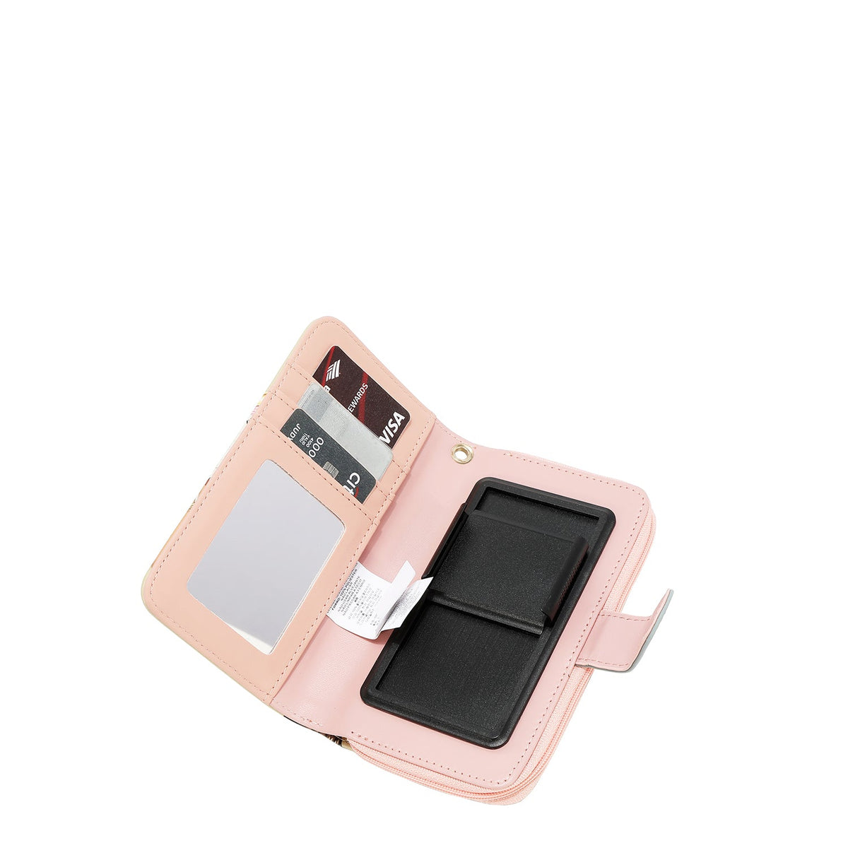 PORTA MOVIL CON CARTERA (GLAMOROUS WALK - NEGRO)