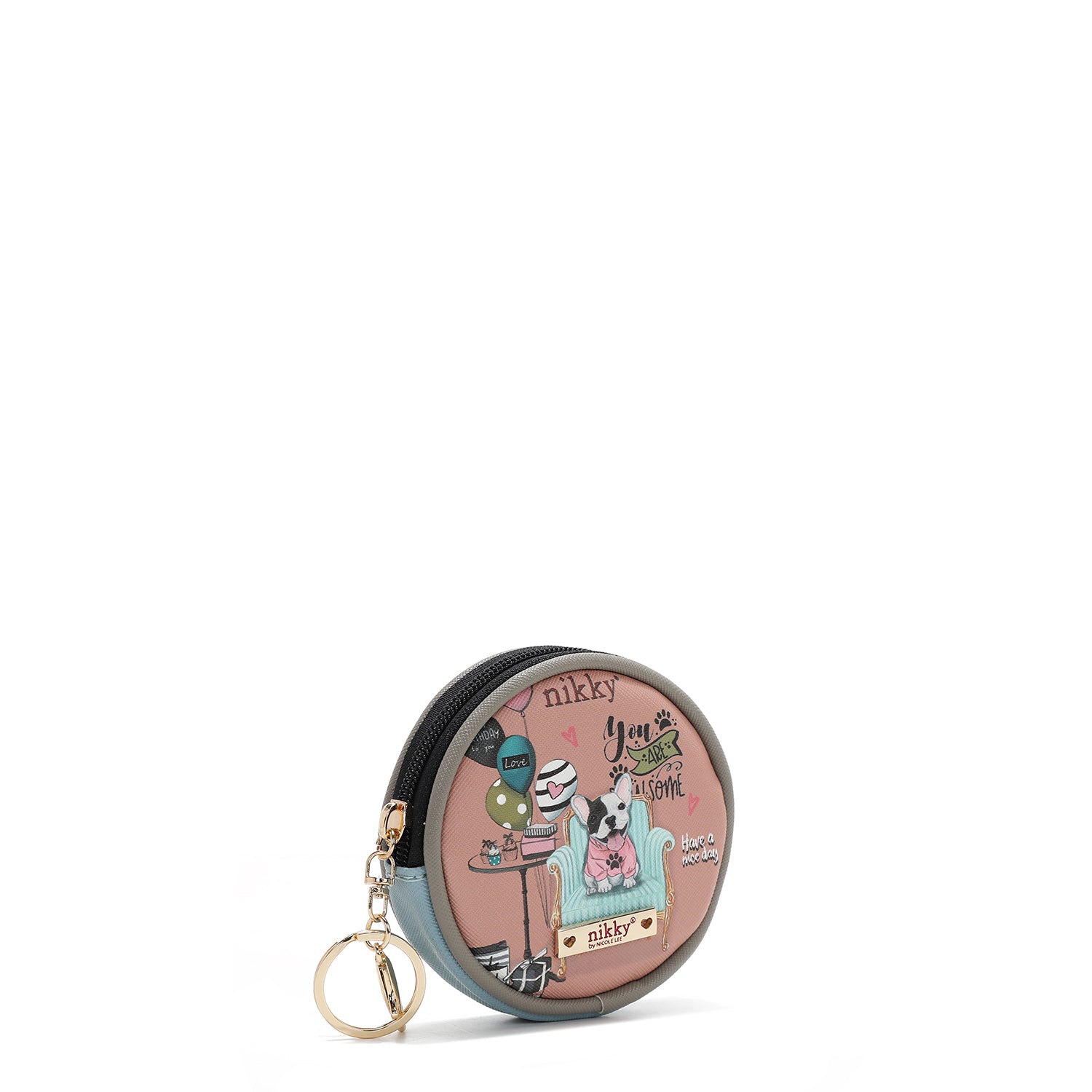 KEYCHAIN ​​WITH ROUND COIN PURSE (<tc>PARTY KING</tc>)