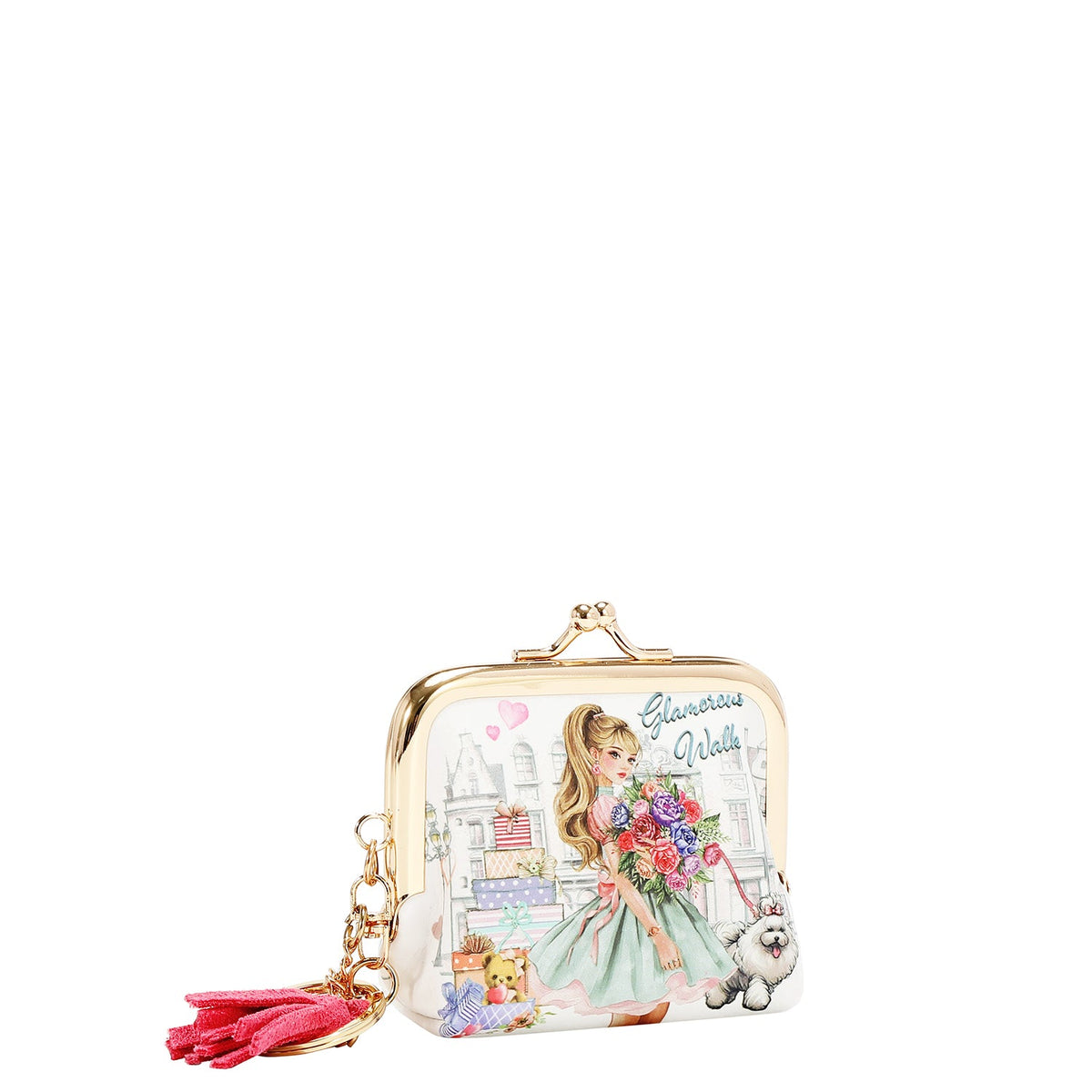 MONEDERO NIKKY KISSLOCK (GLAMOROUS WALK-BLANCO)