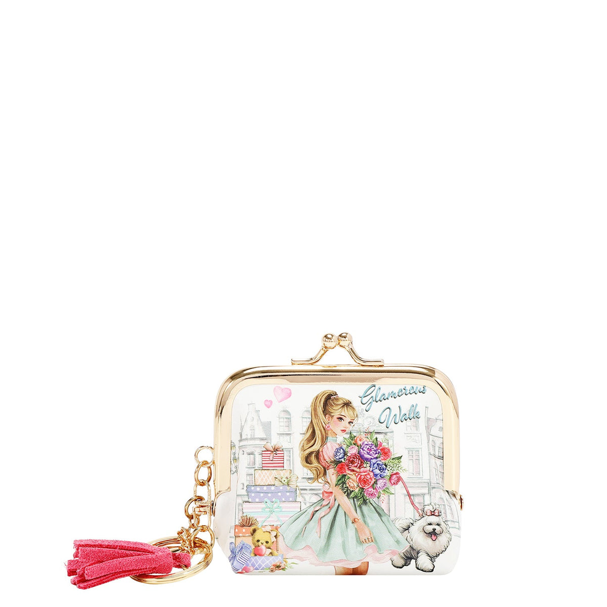 MONEDERO NIKKY KISSLOCK (GLAMOROUS WALK-BLANCO)