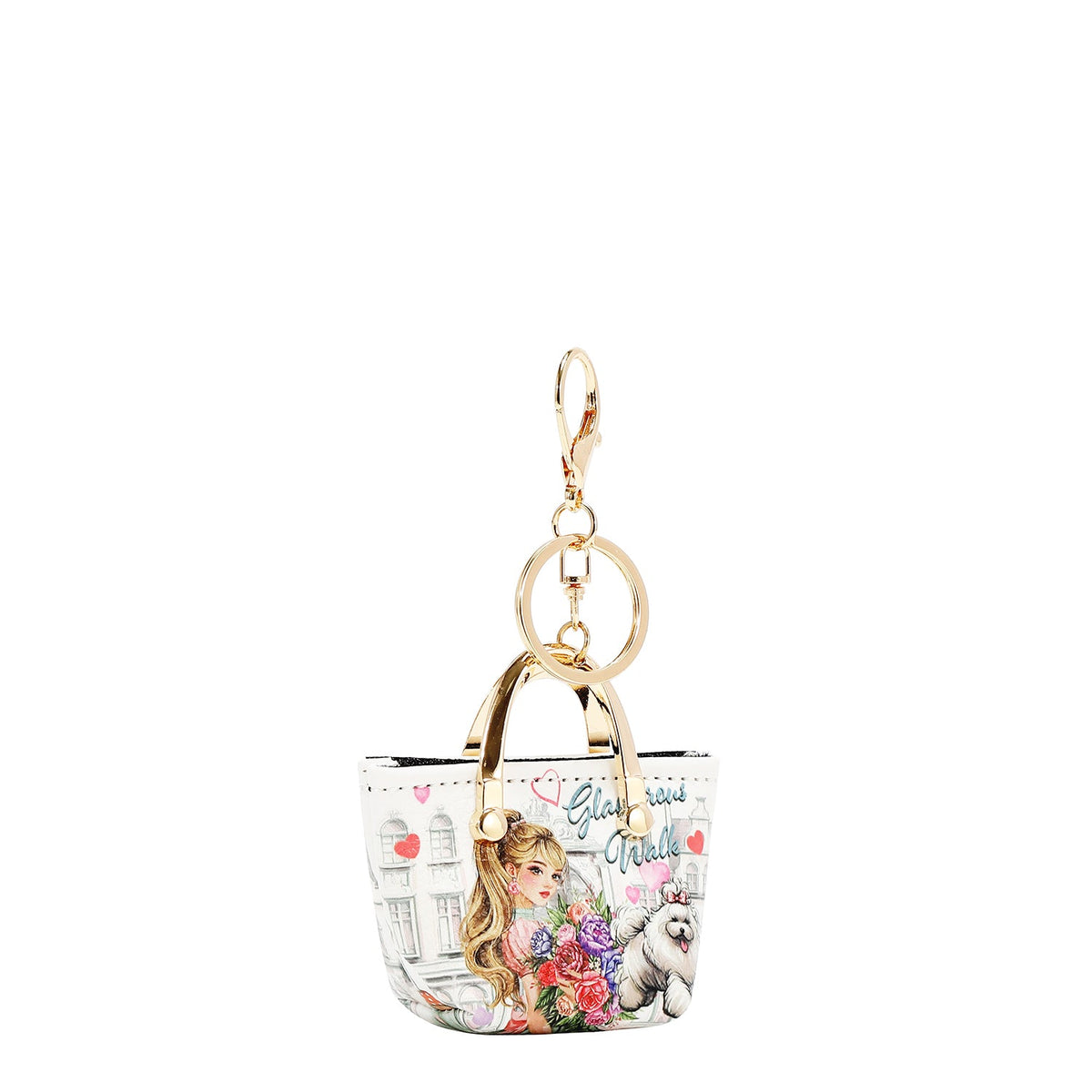 LLAVERO EN FORMA DE BOLSO (GLAMOROUS WALK-BLANCO)