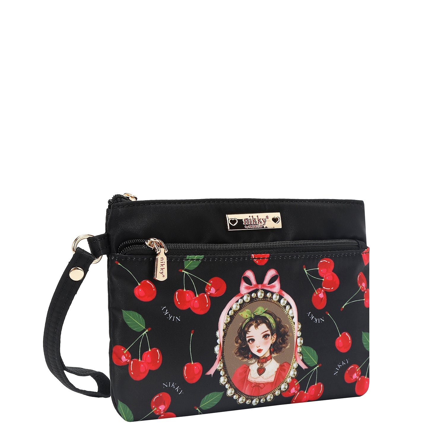 ZIPPERED TOILETRY BAG (<tc>CHERRY LIPS</tc>-BLACK)