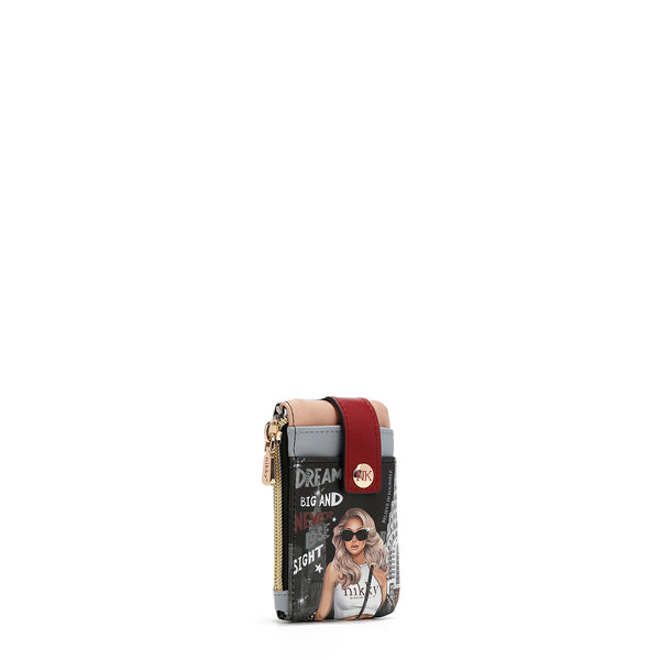 MINI CARD HOLDER WITH ZIPPER CLOSURE AND SNAP BUTTON <tc><tc>Dreamer</tc></tc>