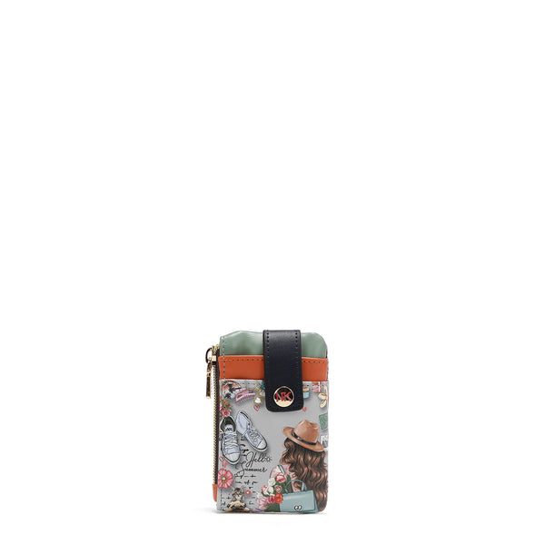 MINI CARD HOLDER WITH ZIPPER CLOSURE AND SNAP BUTTON <tc><tc><tc>Nikky</tc> World</tc></tc>